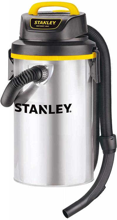 Stanley Wet Dry Vacuum SL18133，4.5 Gallon 4 Horsepower Wall Mounted Hanging Vacuum with 26 Cleaning Range Stainless Steel Tank