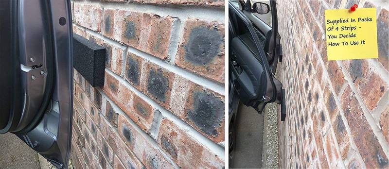 QLOUNI 4Pcs Super Thick Waterproof Garage Wall Protector Car Door Bumper Self Adhesive Foam Parking Protector